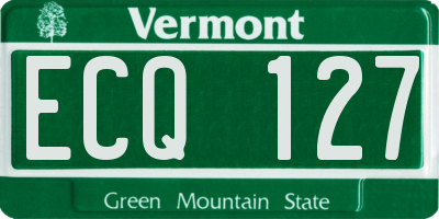 VT license plate ECQ127
