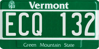VT license plate ECQ132