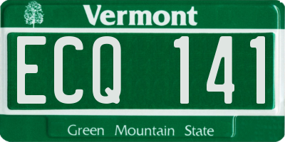 VT license plate ECQ141