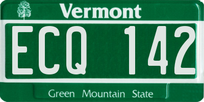 VT license plate ECQ142