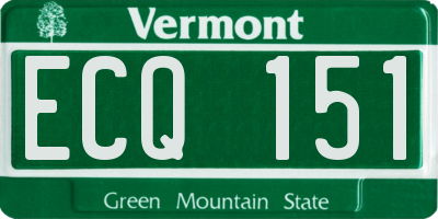 VT license plate ECQ151