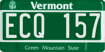 VT license plate ECQ157