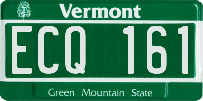 VT license plate ECQ161