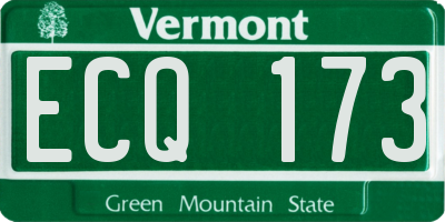 VT license plate ECQ173