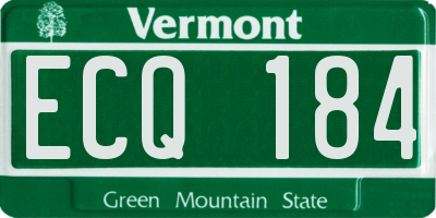 VT license plate ECQ184