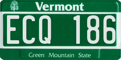 VT license plate ECQ186
