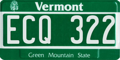VT license plate ECQ322