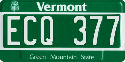 VT license plate ECQ377