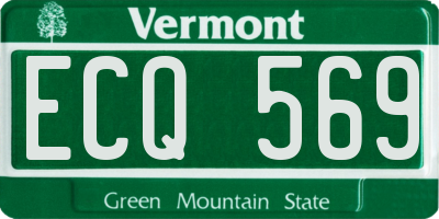 VT license plate ECQ569