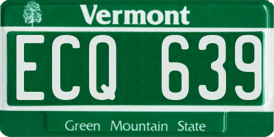 VT license plate ECQ639
