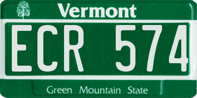 VT license plate ECR574