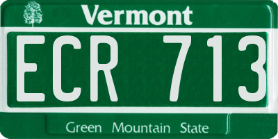 VT license plate ECR713