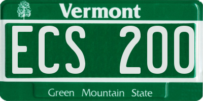 VT license plate ECS200