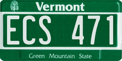 VT license plate ECS471