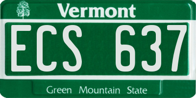 VT license plate ECS637