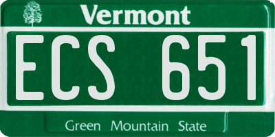 VT license plate ECS651