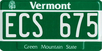 VT license plate ECS675