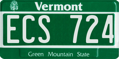 VT license plate ECS724