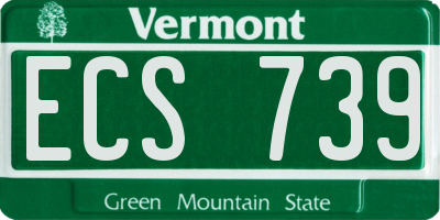 VT license plate ECS739