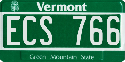 VT license plate ECS766