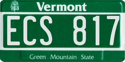 VT license plate ECS817