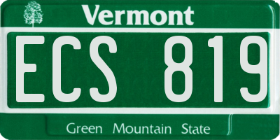 VT license plate ECS819