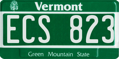 VT license plate ECS823