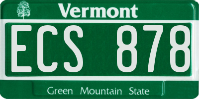 VT license plate ECS878