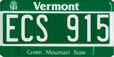 VT license plate ECS915