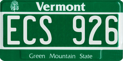 VT license plate ECS926
