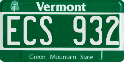 VT license plate ECS932
