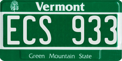 VT license plate ECS933