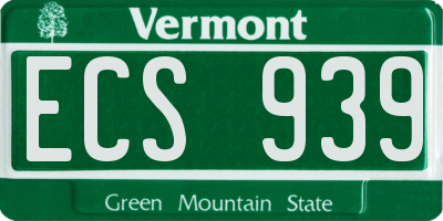VT license plate ECS939