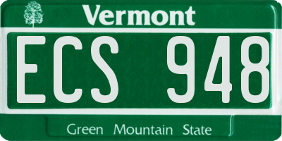 VT license plate ECS948