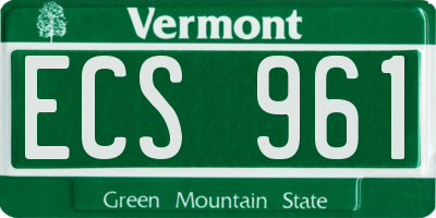 VT license plate ECS961