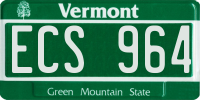 VT license plate ECS964