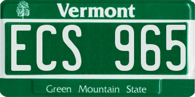 VT license plate ECS965