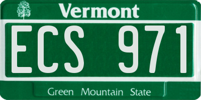 VT license plate ECS971