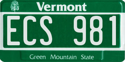 VT license plate ECS981