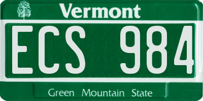 VT license plate ECS984