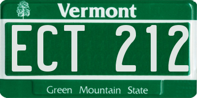 VT license plate ECT212