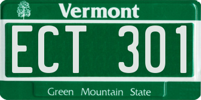 VT license plate ECT301