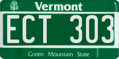 VT license plate ECT303