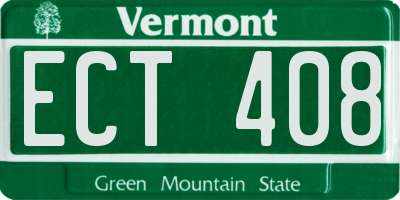 VT license plate ECT408