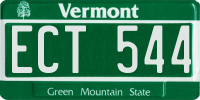 VT license plate ECT544