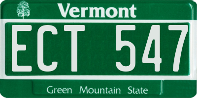 VT license plate ECT547