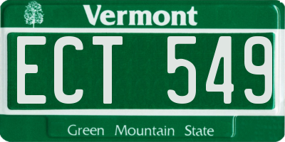 VT license plate ECT549