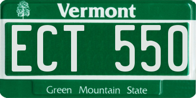 VT license plate ECT550