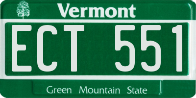 VT license plate ECT551