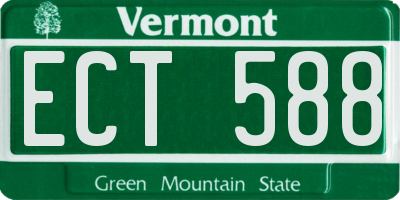 VT license plate ECT588